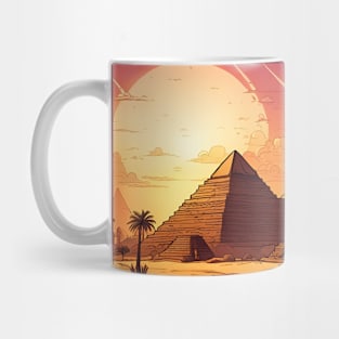 Egyptian pyramids at sunset Mug